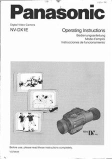 Panasonic NV DX 1 E manual. Camera Instructions.